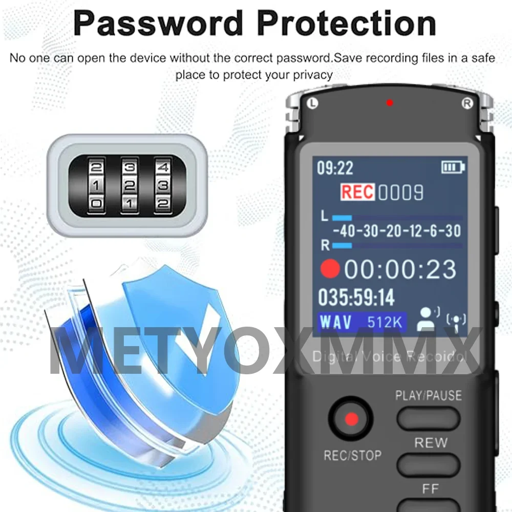 Profesjonalny dyktafon cyfrowy o wysokiej rozdzielczości z redukcją szumów Klasyczny przenośny dyktafon zewnętrzny