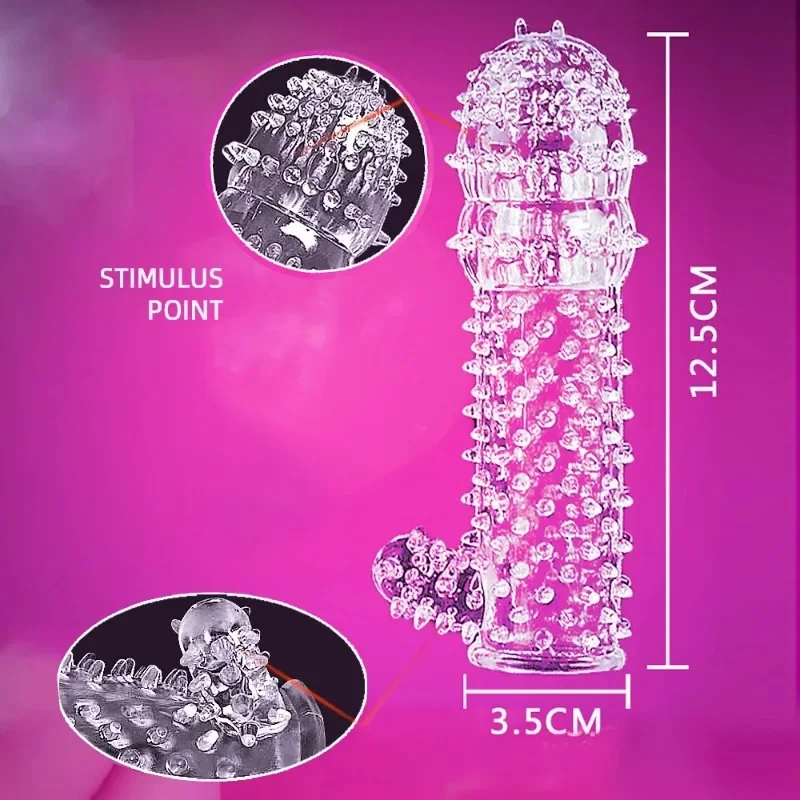 Kondom silikon dapat dipakai ulang 5 jenis penunda waktu kristal Spike kawat gigi pria ekstensi Penis cincin Penis mainan seks dewasa untuk pria