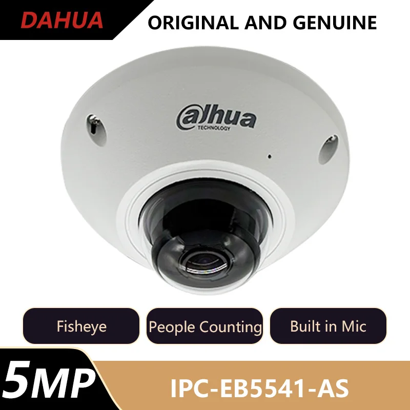 

Dahua 5MP WizMind IP-камера «рыбий глаз» Поддержка людей Подсчет тепла Карта Микрофон WDR PoE IP67 IK10 Защита безопасности IPC-EB5541-AS