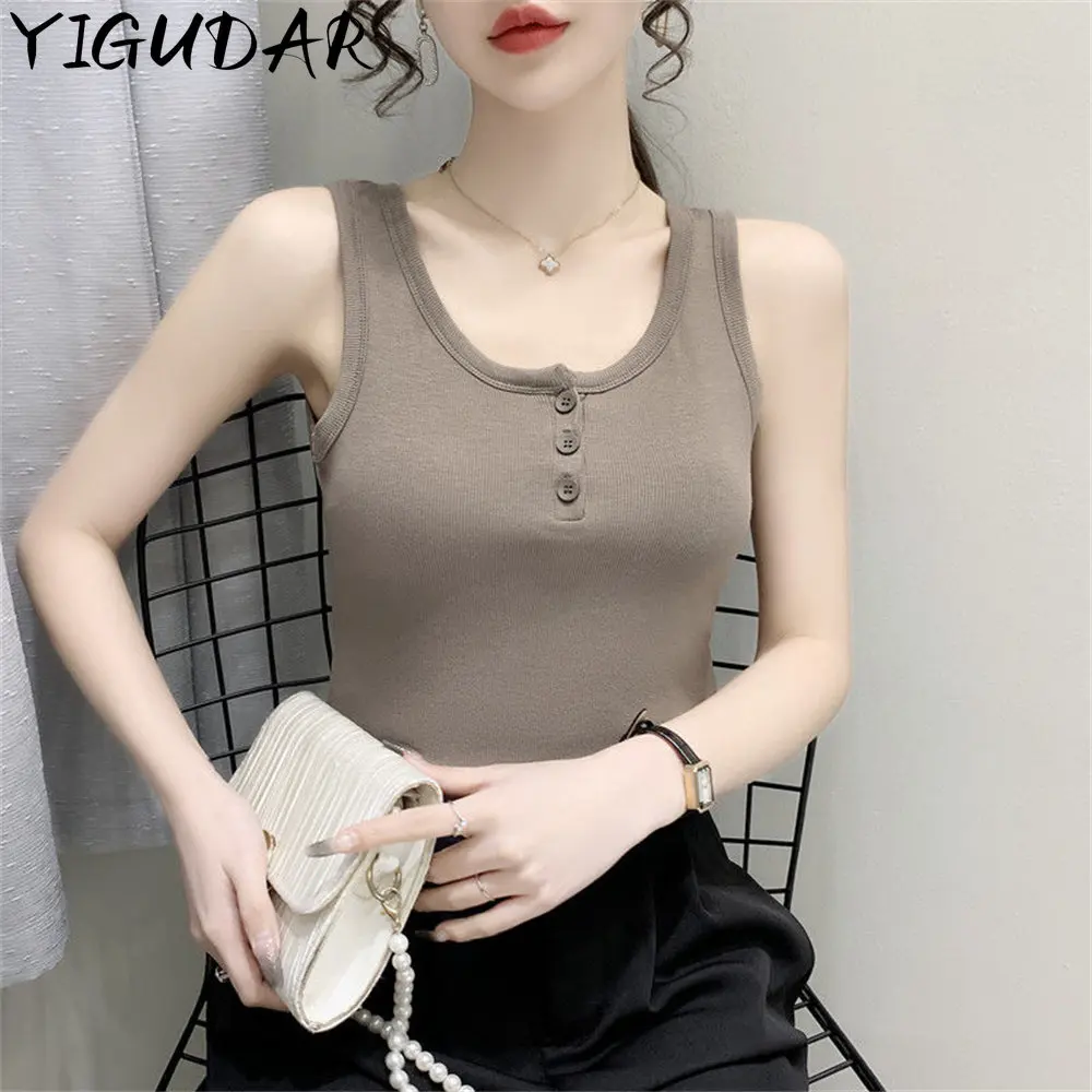 2023 Summer Slim Render Short Top Sexy Women Sleeveless Croptops Tank Tops Solid Crop Tops Vest Tube Top ropa de mujer camisetas