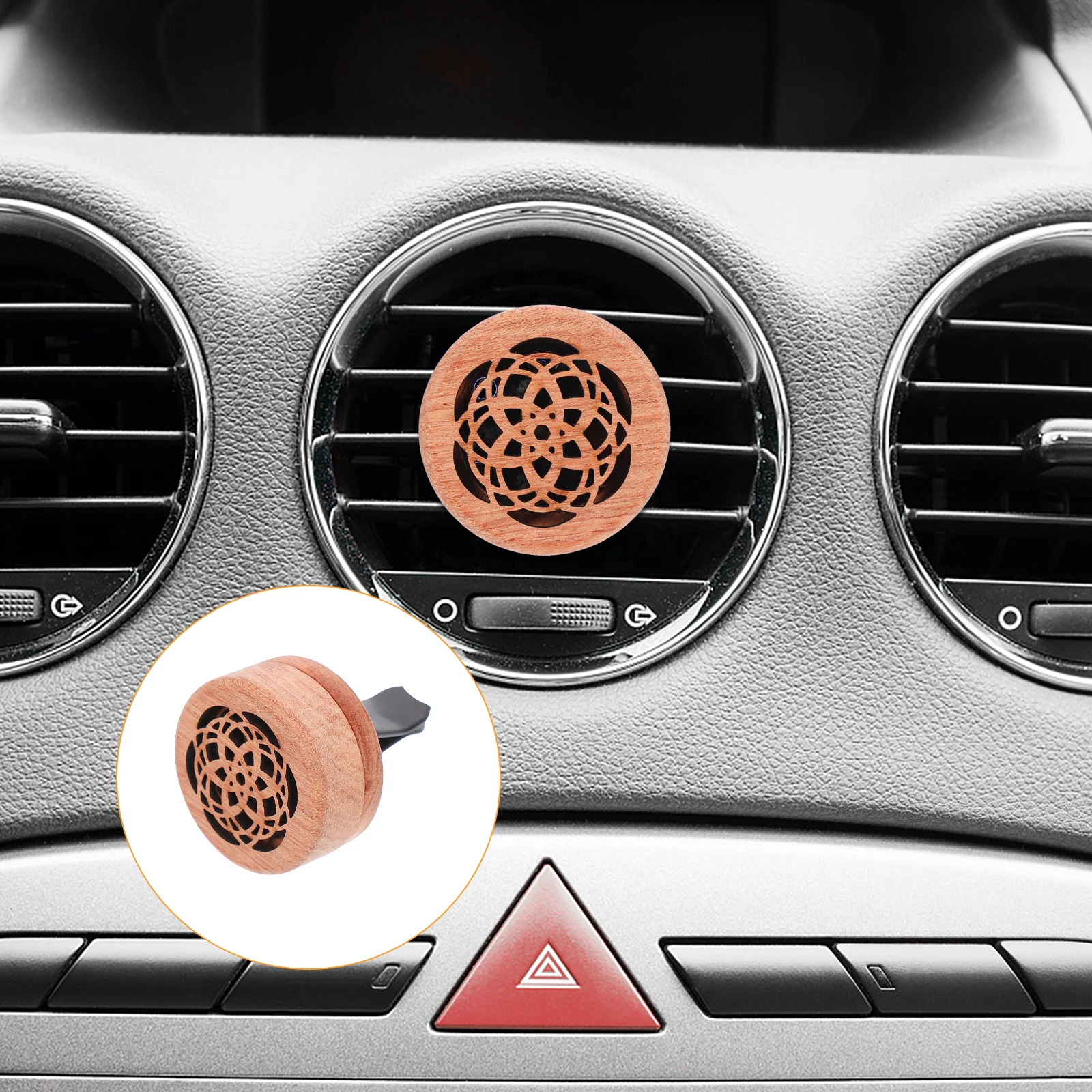 

Air Outlet Clip Car Aroma Diffuser Aromatherapy Vent Essential Oil Wooden Scent