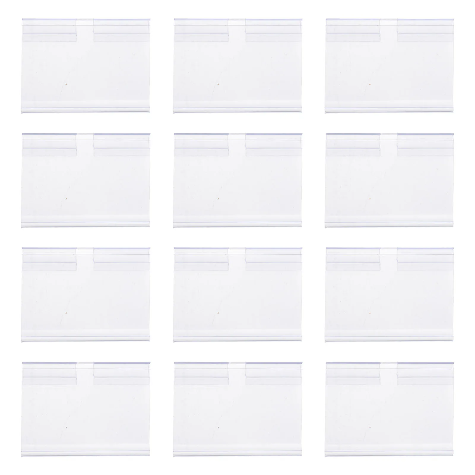 

30pcs Label Tags Sign Display Stand Price Holder Merchandise Risers Tabs Clear PVC Sturdy Elastic Shelf Supermarket Store