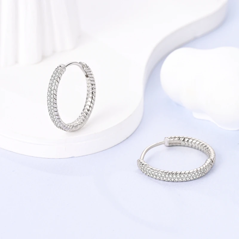 Charms Doppel-Creolen für Frauen, 100 % 925er Silber, kubischer Zirkon, Herz, Stern, Mond, Ohrringe, eleganter Geburtstagsschmuck, Geschenke – Detail 12