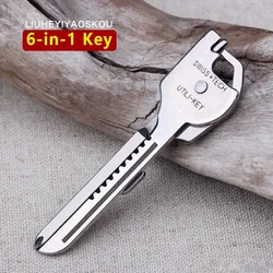 6 In 1 EDC Multi Tool Metall Utili-Key Schlüssel Kette Anhänger Neuheit Tasche Cutter Mini Messer Unboxing messer Schraubendreher Schlüsselbund