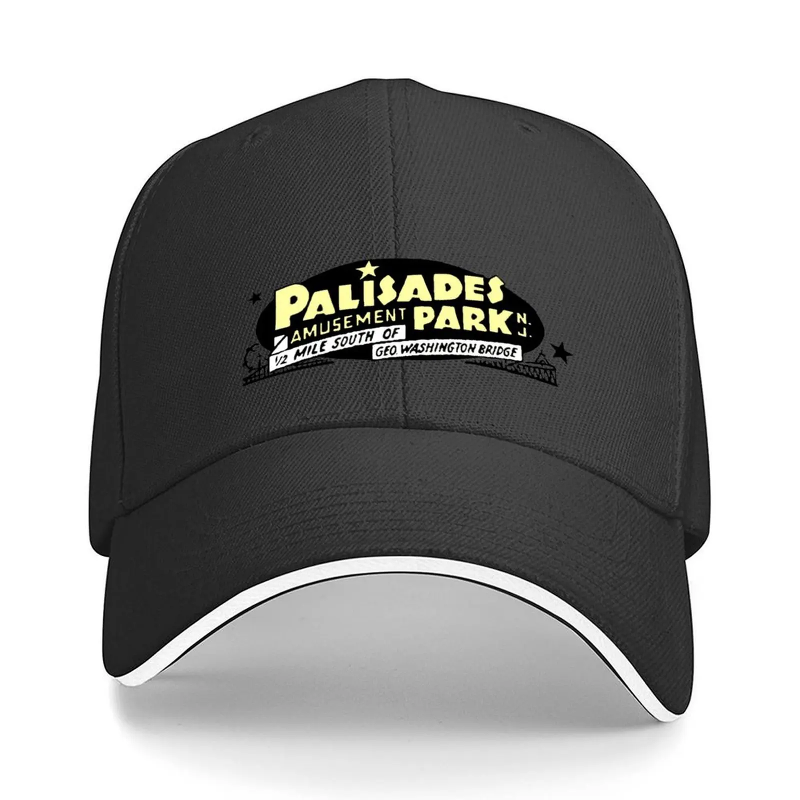 

Палисады Парк развлечений Нью-Джерси Ретро Винтаж Логотип Дизайн Бейсболка Шляпа Мужская Уличная одежда на заказ Шляпа Кепка от солнца Мужская женская