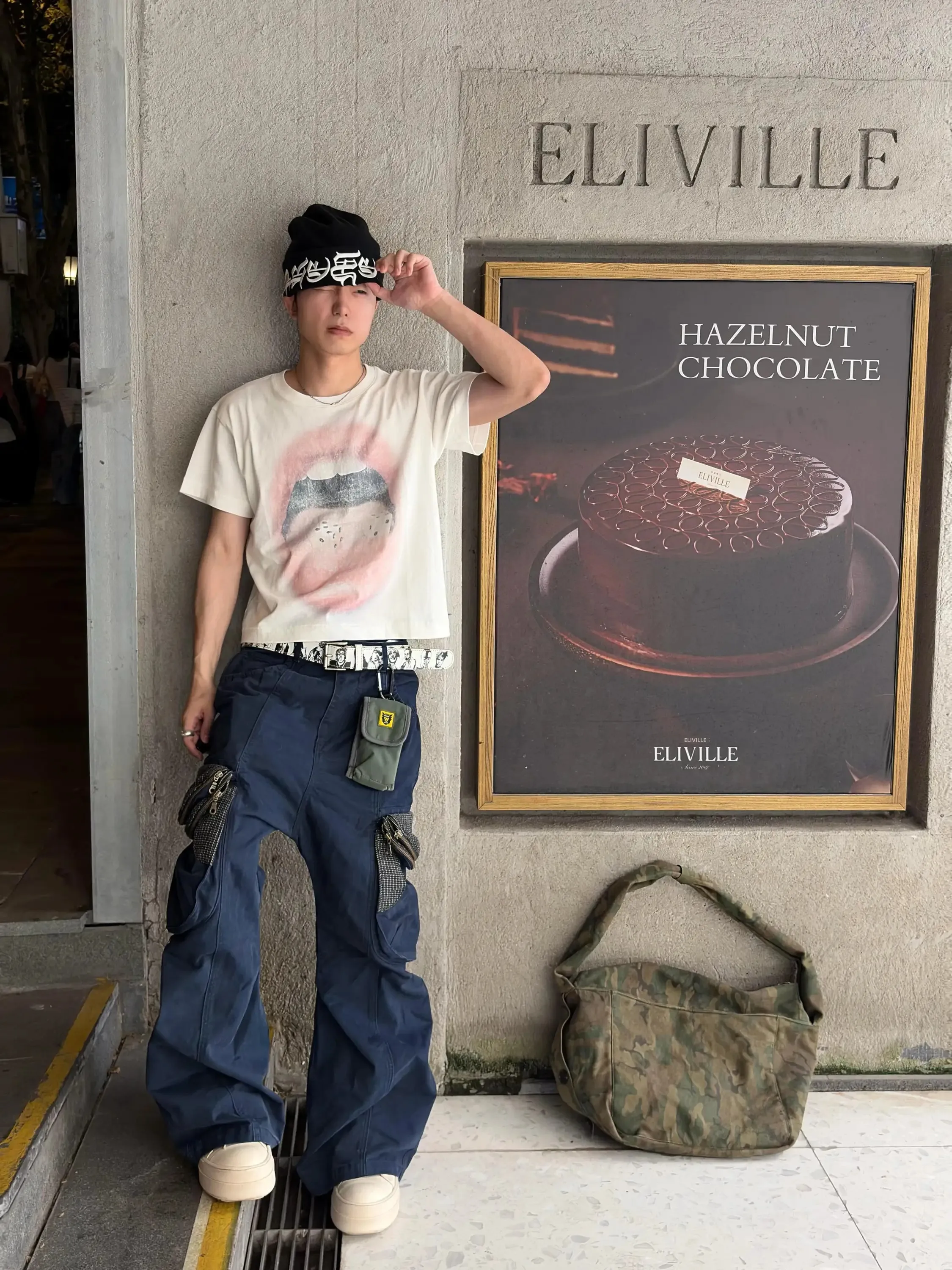 American Street Style Cargo Pants Men's Casual Workwear Trousers Bird's Eye Pattern Streetwear Heavy Duty Functional Jeans