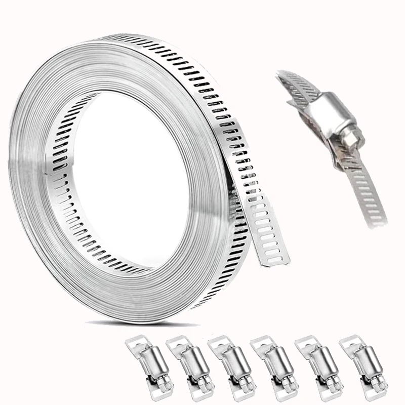 

12.7mm wide hose clamp 304 stainless steel adjustable pipe clamp for garden irrigation and household pipeline maintenance