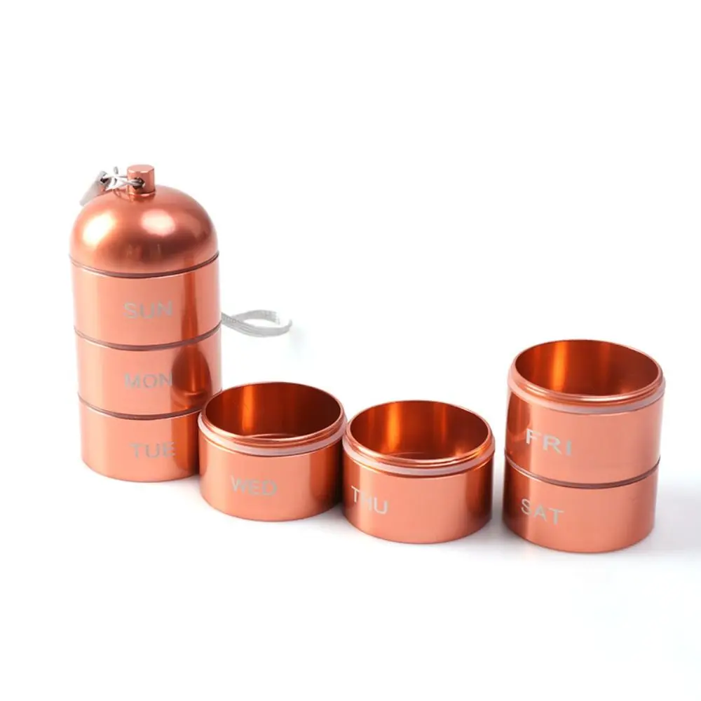 

Alloy Multifunction Stainless Steel Sealed Compartment Multilayer Medicine Box Sealed Pill Bottle Storage Box Bottle EDC Tool