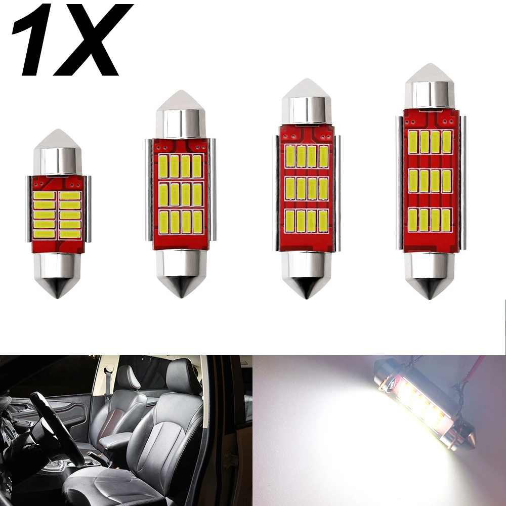 1pcs Car LED Reading Bulb 31mm 36mm 39mm 41mm C5W C10W Super Bright 4014 SMD Canbus Error Free Auto Interior Doom Lamp