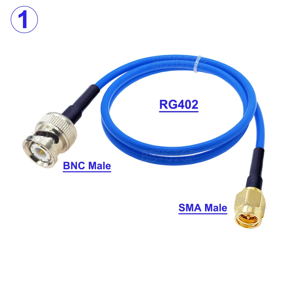 1Pcs RG-402 BNC Male to SMA Male/Female Connector Crimp for Semi-Felxible 0.141 RG402 RF Coaixal Cable High Frequency Test 50Ohm