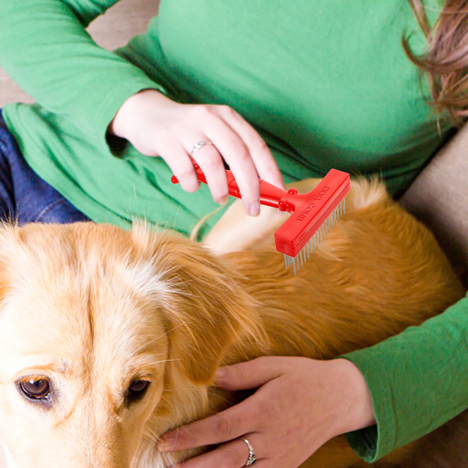 

Pet Comb For Dogs Dog Grooming Rake Comfortable Handle Ergonomic Nonslip Durable Plastic Metal Deshedding Brush For Short