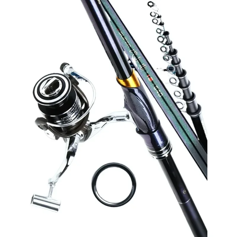 Fishing rod carbon ultra-light long-throw rod, special rod for sliding and floating, large guide ring, rock fishing rod, sea rod