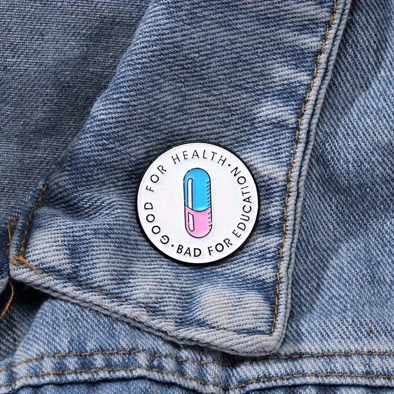 Capsule Motif Enamel Pin Brooch 