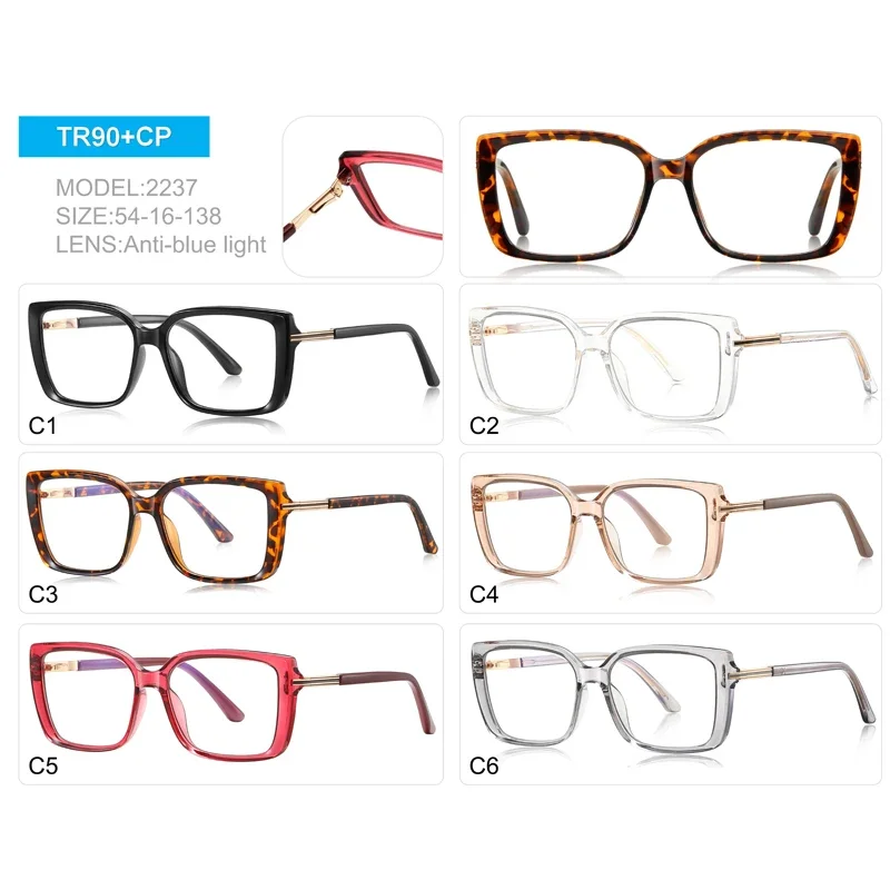 

Очки KIZN: Новые модные квадратные очки с защитой от синего света для женщин, оправа TR90 для компьютера, для зрения с диоптриями от -0.50 до -10