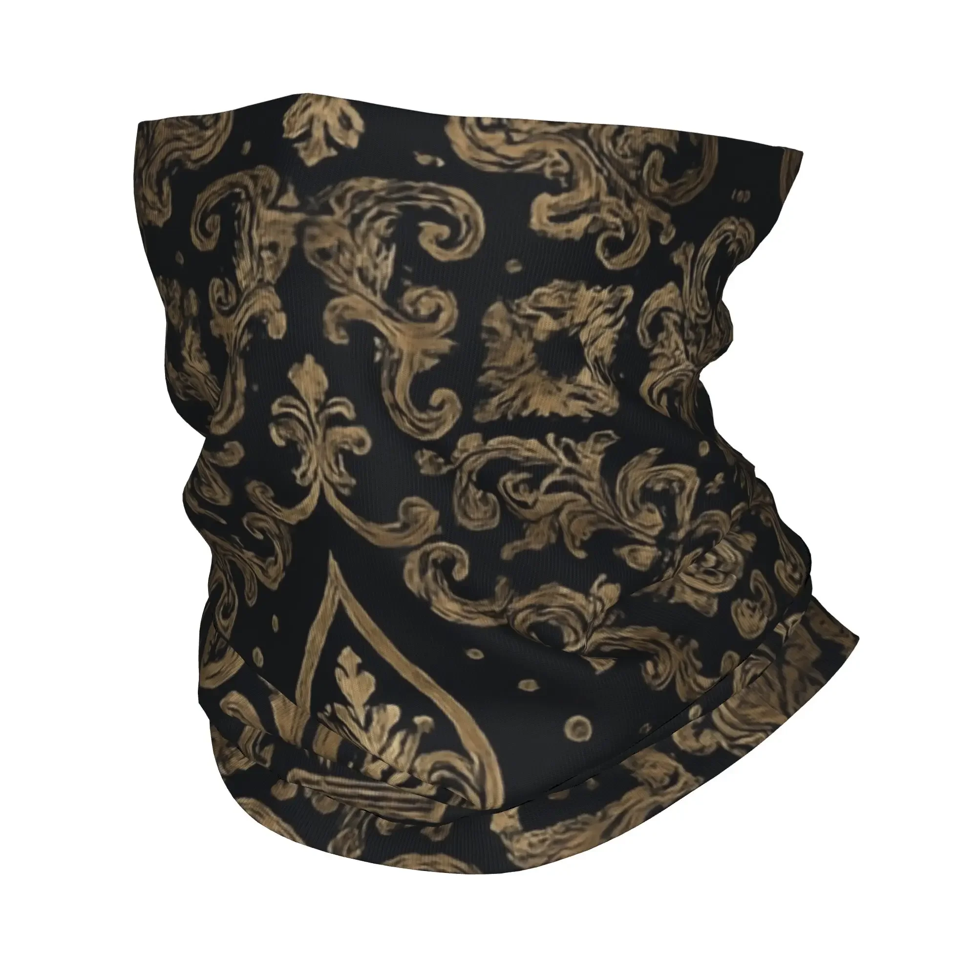 Fleur De Lis Lily Flower Bandana Winter Neck Warmer Men Windproof Wrap Face Scarf for Hiking  Gaiter Headband