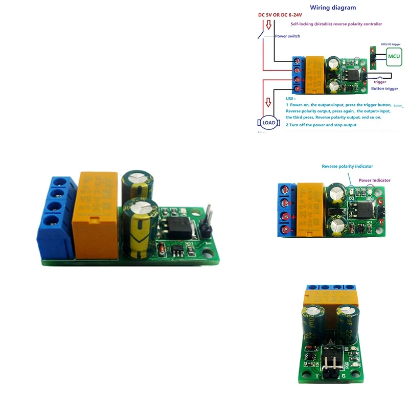 

2A Self-Locking Bistable Reverse Polarity Controller Relay Module DR55B01 Motor Forward/Reverse Controller Board