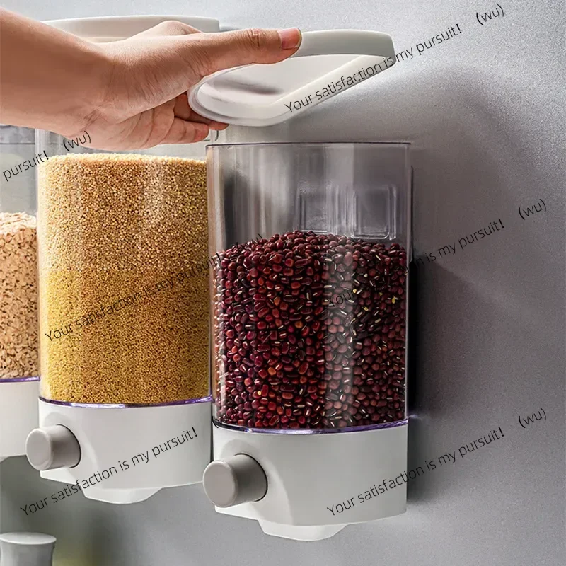 Wall-mounted storage grain tank Transparent press-out snack dried fruit storage sealed tank