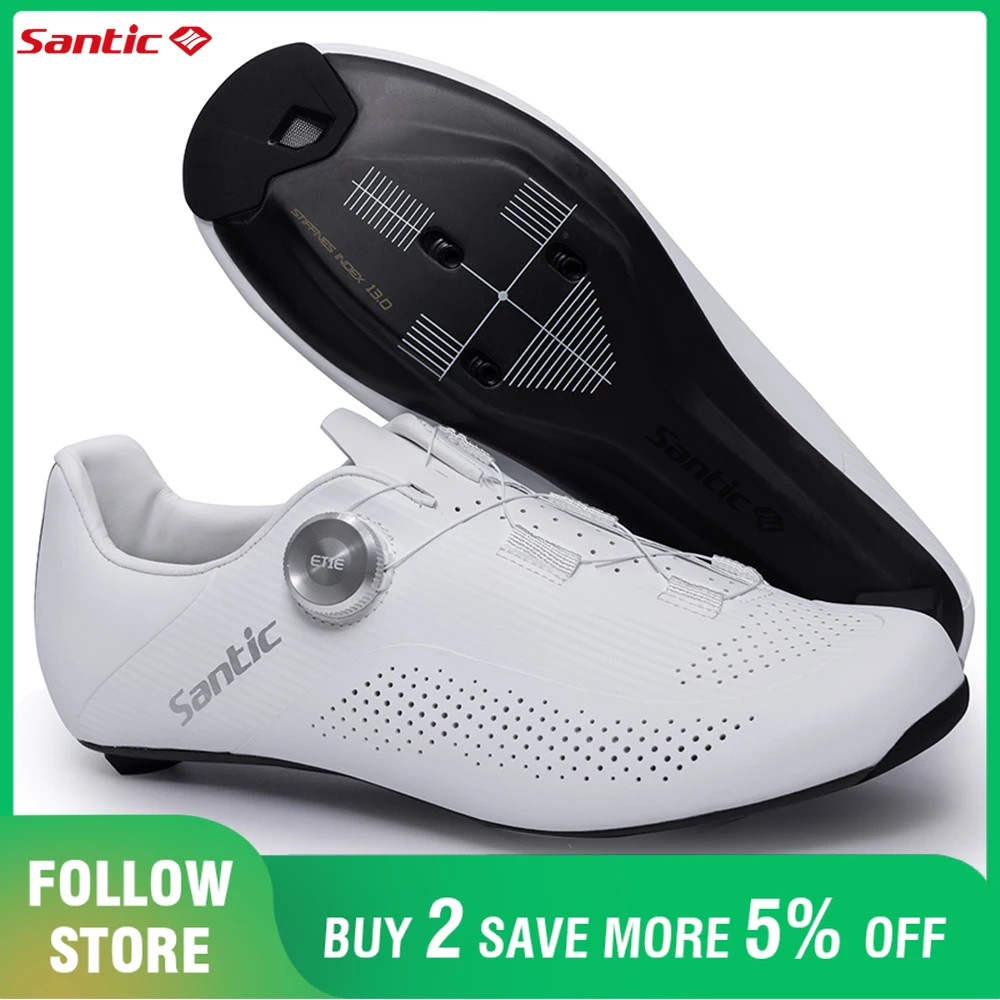 Santic New Hardness13 Carbon Fiber Sole Fahrradschuhe Herren Auto-Lock Outdoor Fahrrad Sneaker Easy-Clean Pro Road Racing Schuhe