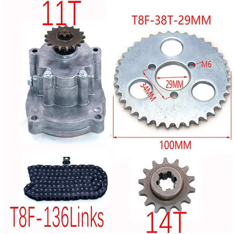 T8F Kopling Drum Gear Box Sprocket dengan Rantai untuk