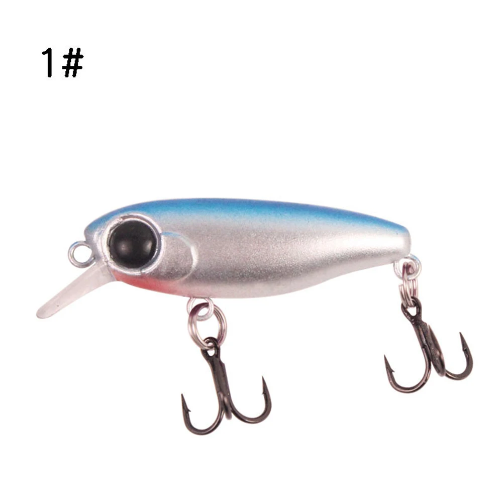 Bait Fishing Lure 4.5cm/2.5g Built-in Noise Beads 1#-6# Fish Hook Floating Water Hard Bait Metal Short Tongue Bait