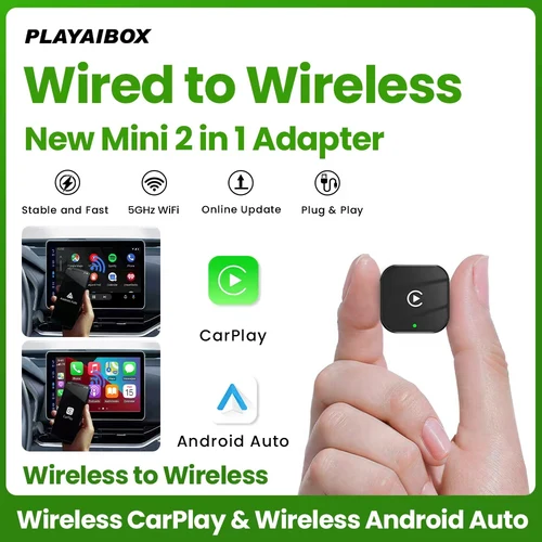 Imagen 1 del producto Nuevo adaptador inalámbrico 2 en 1 CarPlay Android Auto Dongle inteligente Plug And Play 5G Wifi accesorios de coche para MG Opel Toyota Kia Jeep