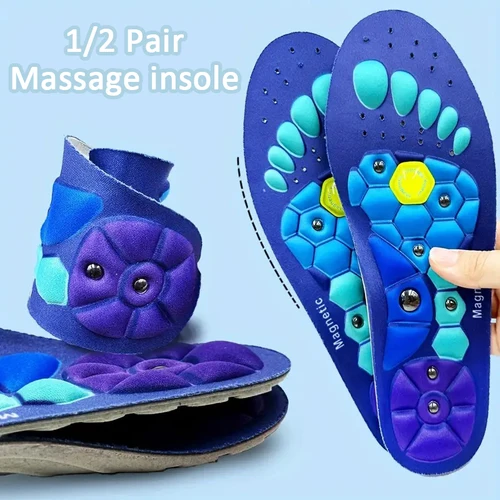 Plantillas de masaje de terapia magnética para terapia ortopédica, soporte para arco, terapia de acupresión para pies, suelas de zapatos, plantillas deportivas, 1/2 pares