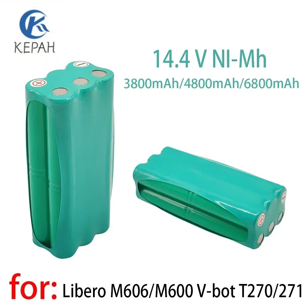 14.4V NI-MH 3800mah-4800mAh -6800mAh battery, suitable for robot vacuum cleaner liberoV-M600/M606 v-botT270/271 batteries