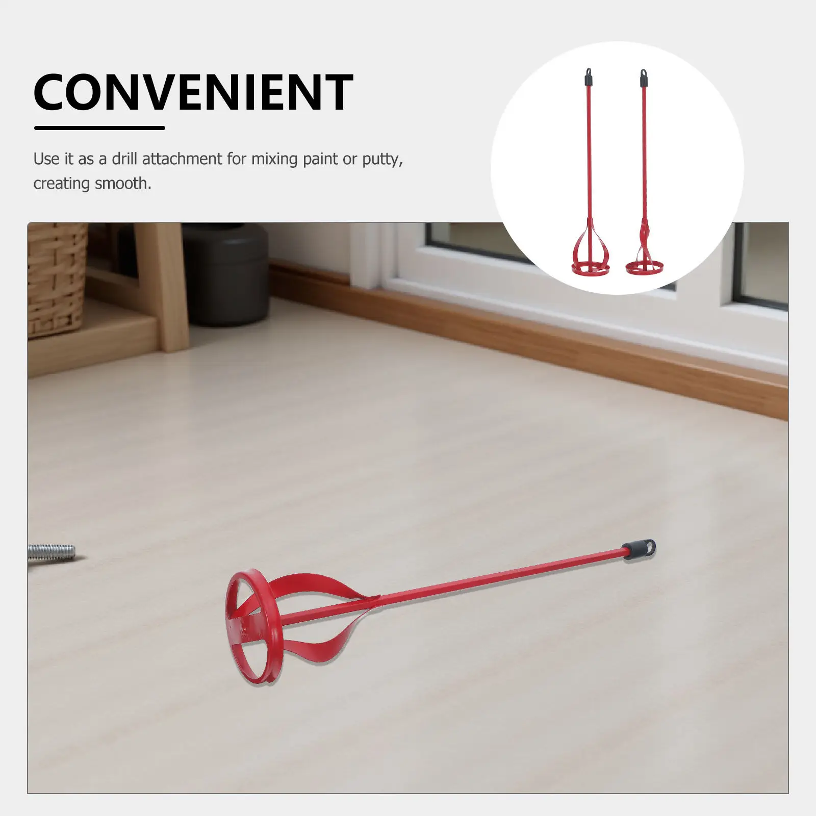 2Pcs Painter Mixer Powder Putty Mixing Rod Drill Attachment Paint Stirring Paddle for Cement Paint Mixing Mud Mixer Tool