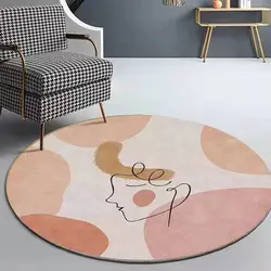 Tapis rond nordique pour salon, canapé, maison, chevet, activité pour enfants, accessoires de photographie