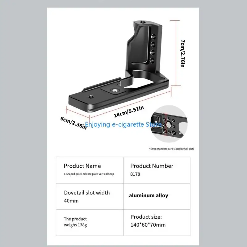 Aluminium-Kamera-L-Platte für X-T5, Schnellverschluss-L-förmige Halterung mit Anti-Rutsch-Pad, 1/4-Zoll-Halterung für – Detail 6