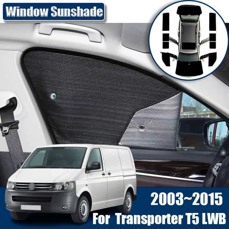 

For Volkswagen VW Transporter Caravelle Multivan Doubleback T5 LWB 2003~2015 Car Sunshade Anti-UV Visor Blind Cover Camper Parts