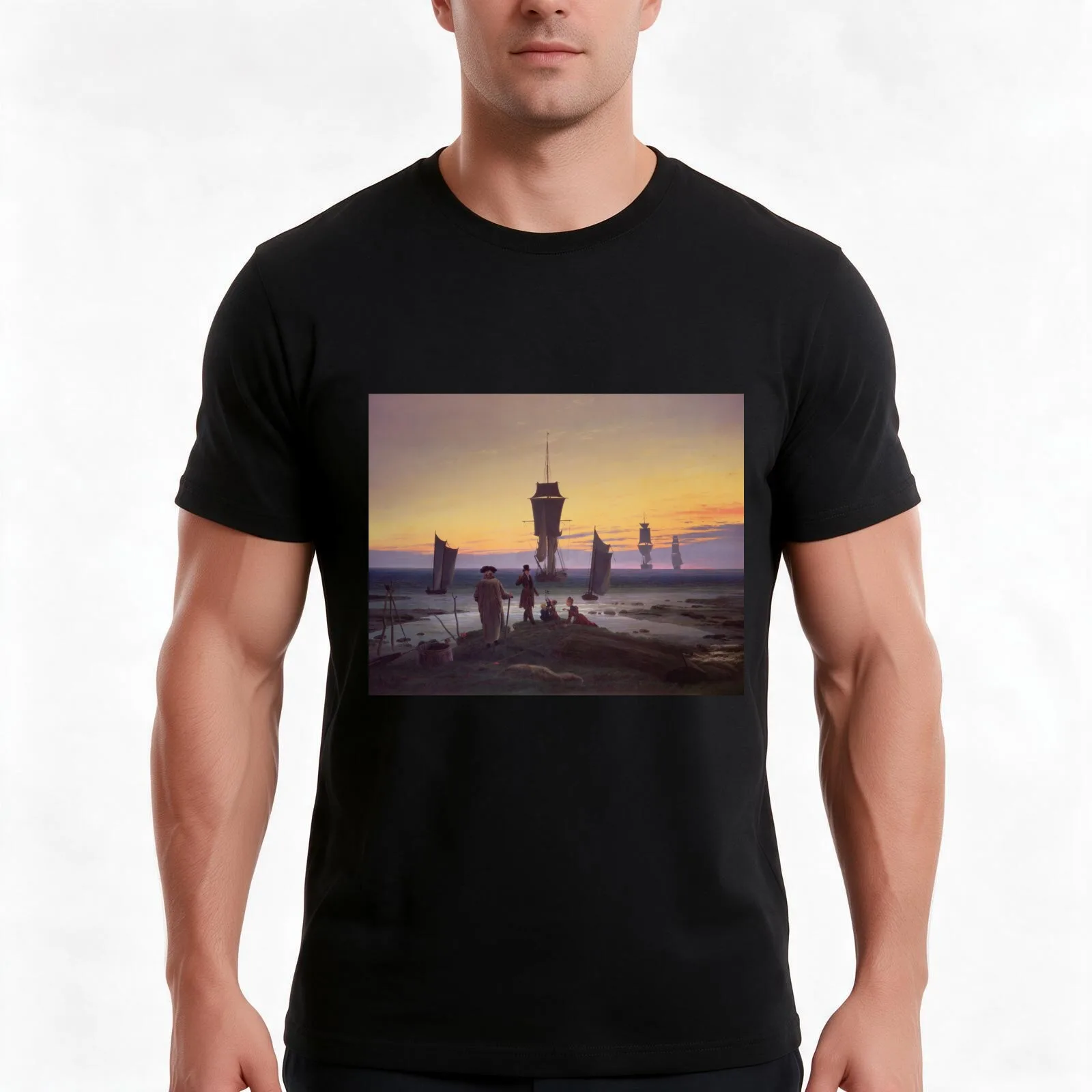 Caspar David Friedrich - The Stages Of Life T-Shirt Summer Casual Cotton Tee Oversized Streetwear Tops Vintage Graphic Print