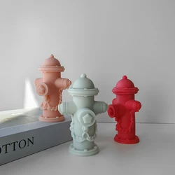 3D Fire Hydrant Silicone Mold DIY Aromatherapy Candle Plaster Simulation Fire Hydrant Gypsum Resin Home Decor Craft Mould