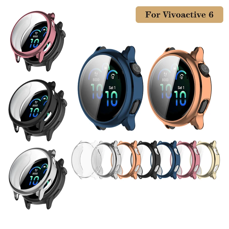 Case Cover For Garmin Vivoactive 6 Screen Protector Silicone Bumper
