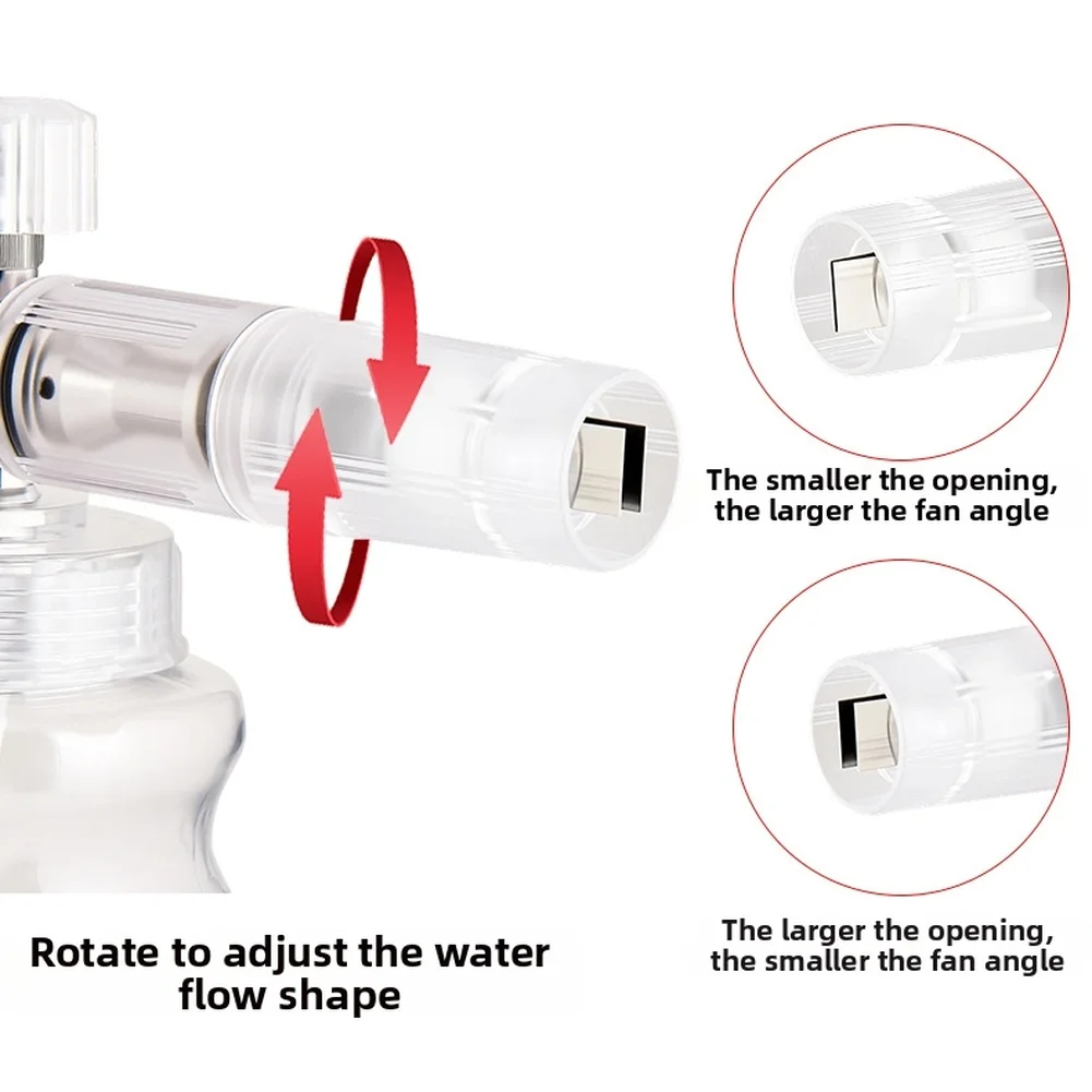 زجاجة رذاذ غسيل السيارات قابلة للتعديل 1/4 توصيل سريع لجهاز رش رغوة غسيل السيارات لغسالة الضغط العالي بخاخ رغوة غسيل السيارات