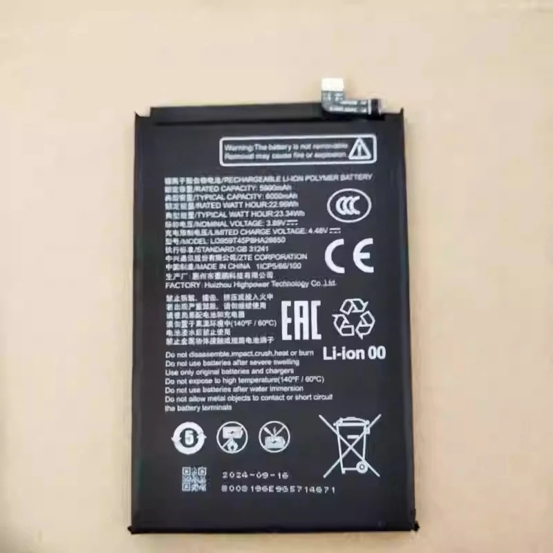 New ​Li3959T45P8HA26650 3.89V 6000mAh High quality Battery for ZTE Nubia Neo2 5G Z2352N Li3959T45P8HA26650 Battery