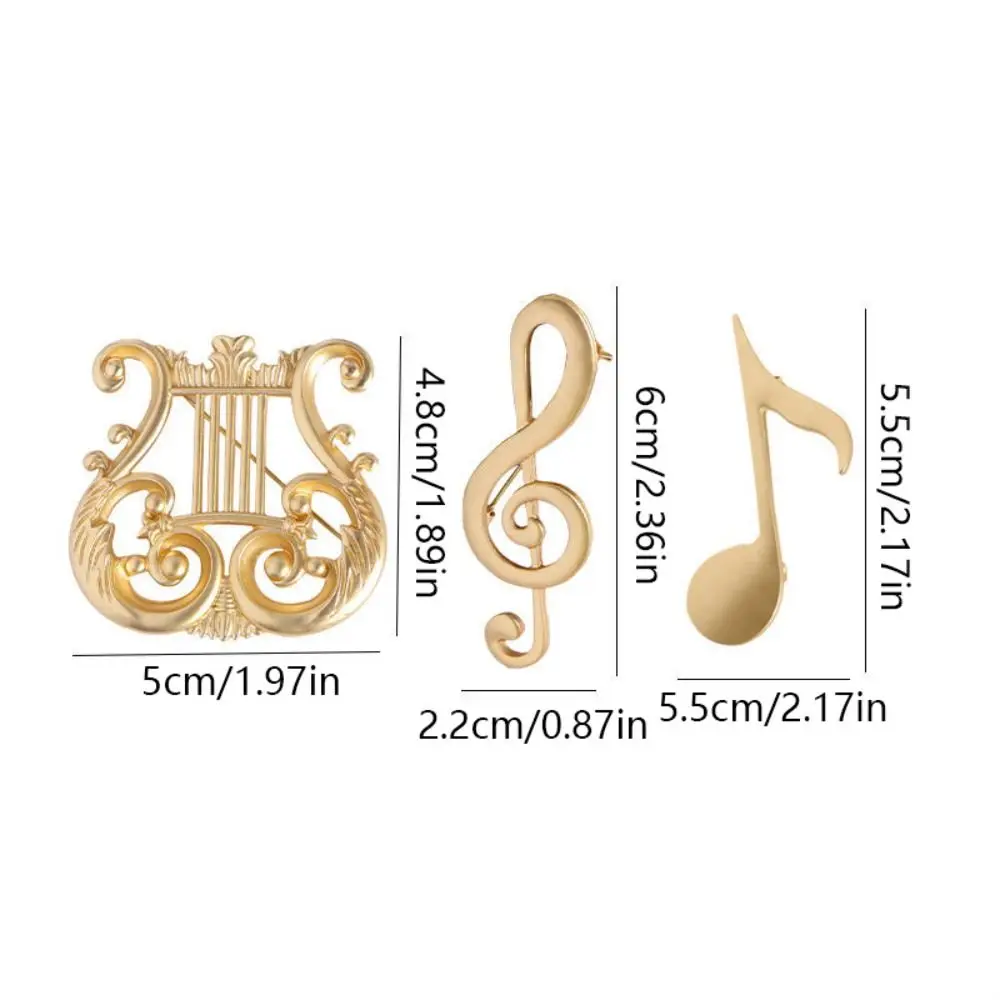 Fashion Music Instrument Eighth Note Pin Alloy Music Note G Clef Brooch Jewelry Gold Treble Clef Pins Concert Gift