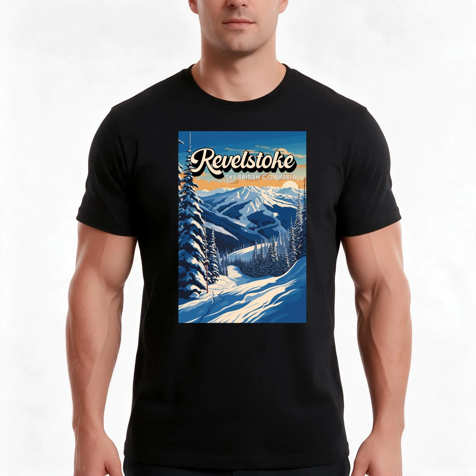 Revelstoke Canada Winter Vintage T-Shirt, Summer Casual Cotton Tee, Oversized Streetwear Tops, Vintage Graphic Print