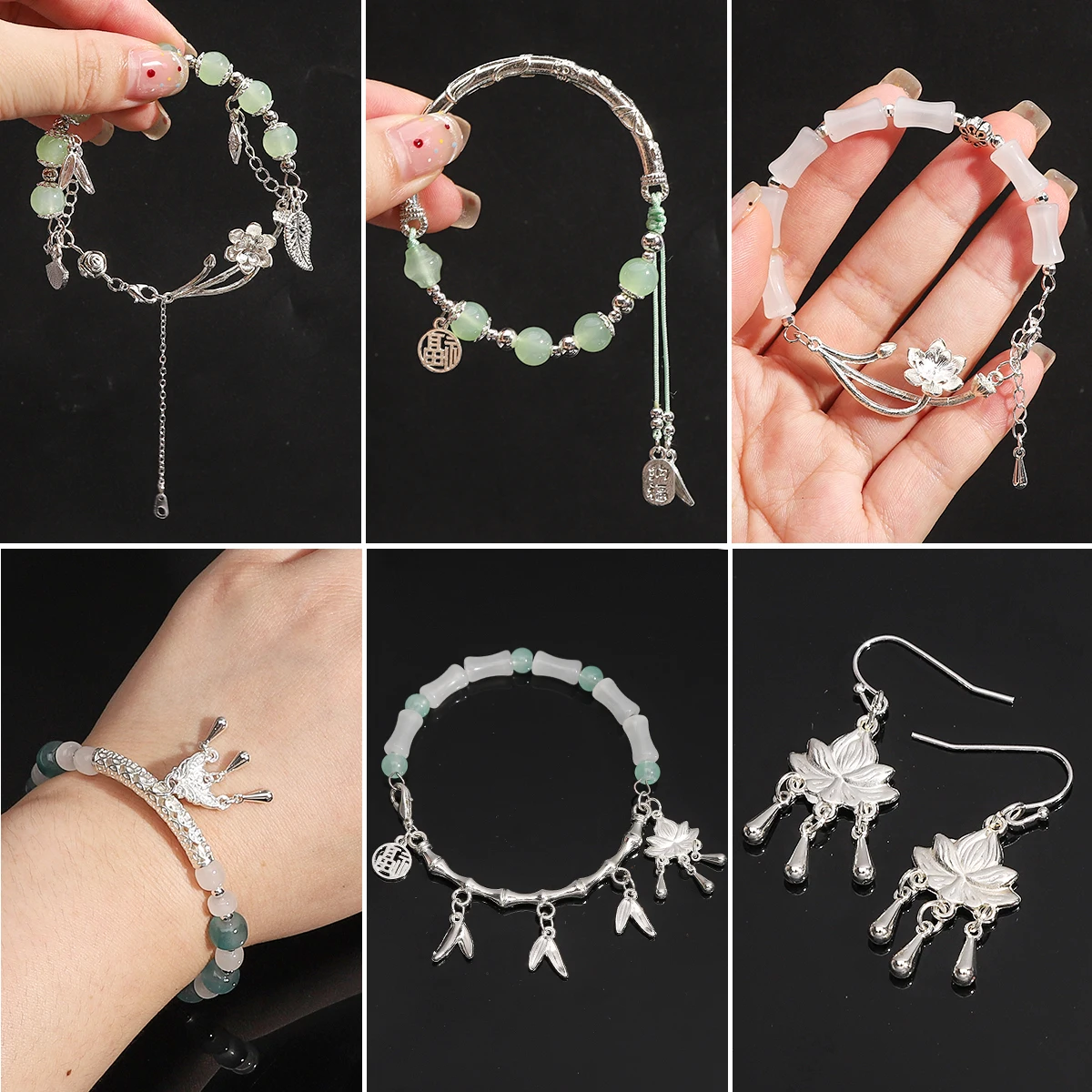 

1-50Pcs Chinese Style Alloy Charms Fan Flower Moon Shape Charm Pendant for DIY Bracelet Earring Making Handmade Jewelry Findings