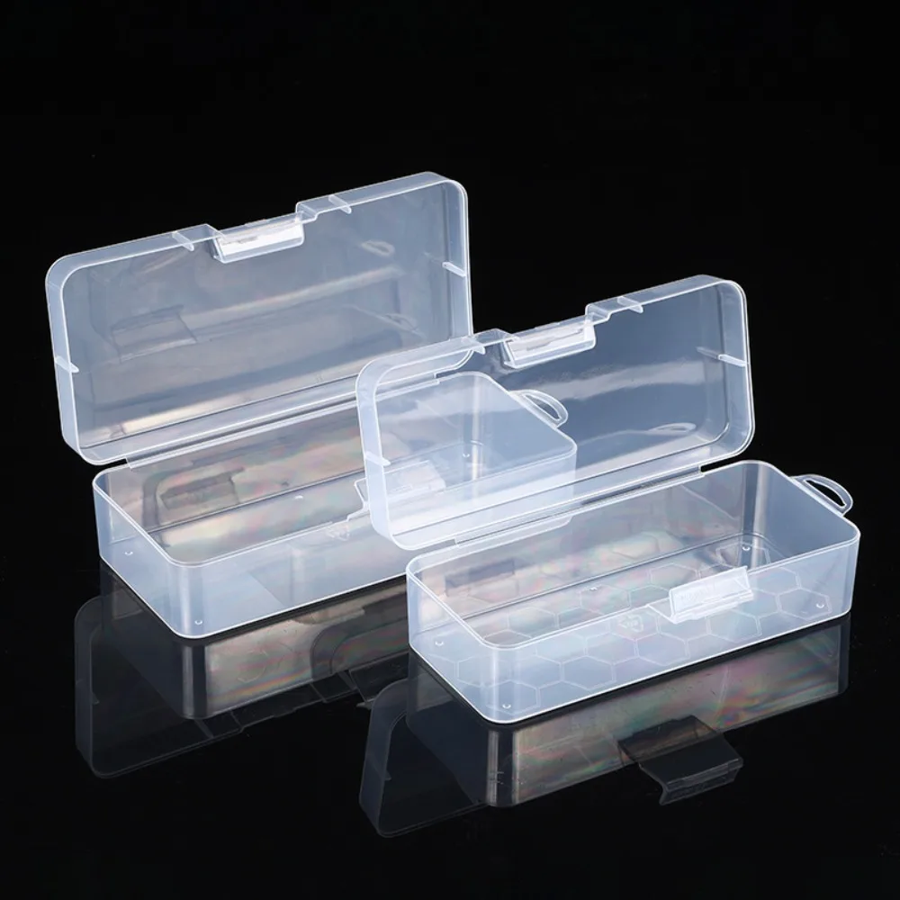 Large Capacity Plastic Pencil Box With Buckled Multifunctional Pencil Case Transparent Waterproof Storage Box