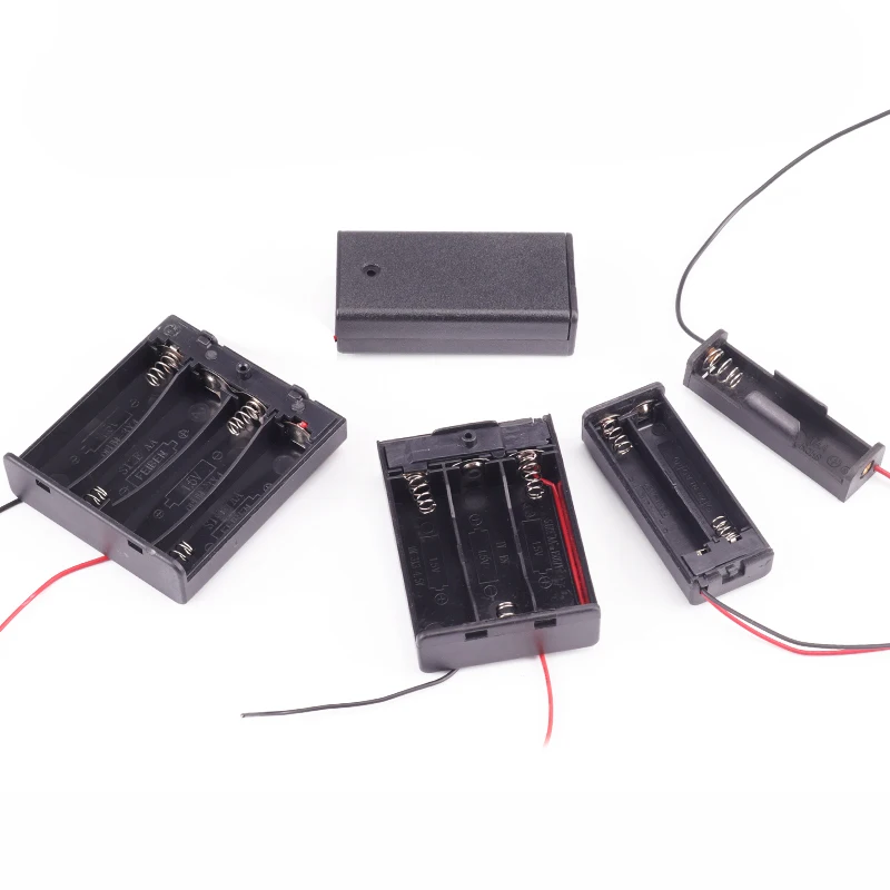 Solder‑Free Battery Case with Cover & Switch, 8‑Cell, 5#/7# Battery Holder, 6‑Series 13‑Position Battery Socket with Wires