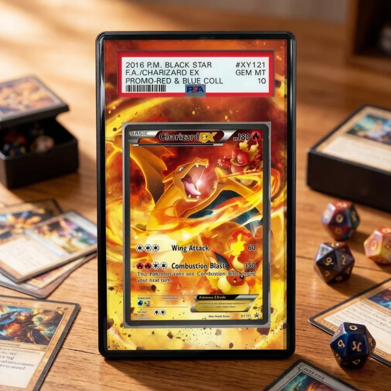 

Anime Art Display for Pokemon Charizard Arceus Anime Game Expand Art Gifts Acrylic Protective Case Keychain Evaluation Level Toy