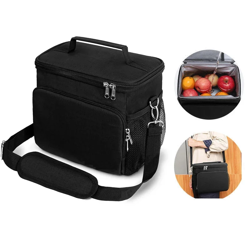 Multifunctional Double Layers Tote Cooler Lunch Bags for Women Men Large Capacity Travel Picnic Lunch Box with Shoulder Strap