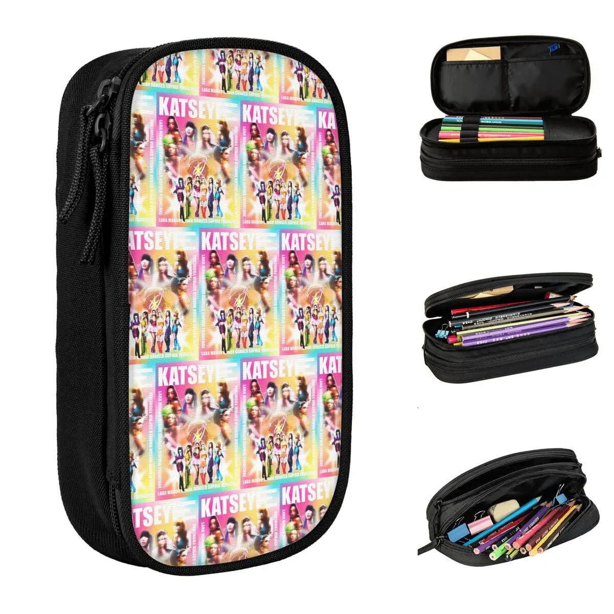 

Korean Style KATSEYE Gnarly Pencil Case Canvas Pen Box Kids Fashion Large Capacity School Pencil Cases Stationery Organizer