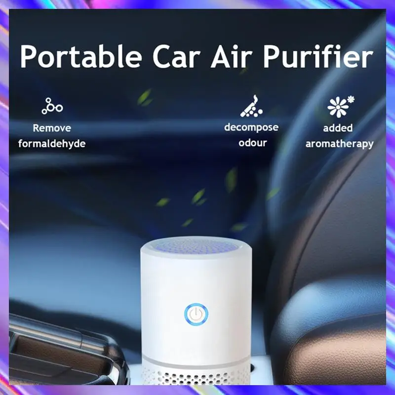 

AD24 Мини-портативный очиститель воздуха с HEPA-фильтром — тихая работа для дома, офиса, включает настраиваемую функцию ароматерапии