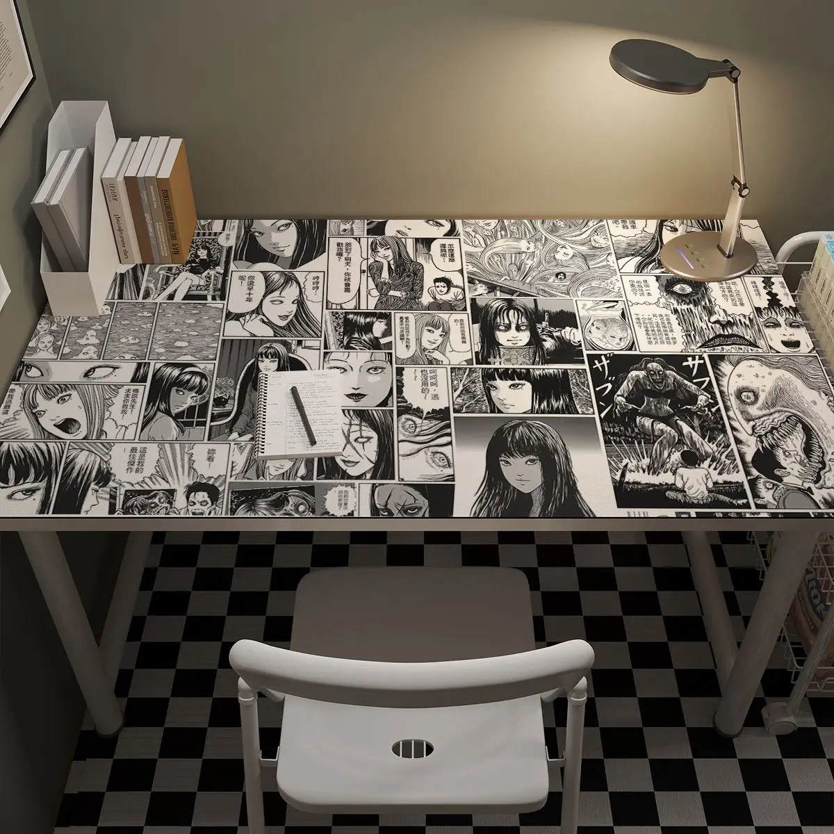 Junji Ito desk mat leather Tomie Kawakami anime mouse pad Large Thrilling Waterproof laptop mouse carpet xxl mousepad image 5