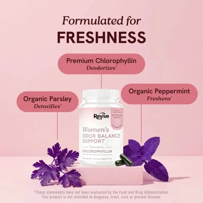 Chlorophyll Capsules | Body Deodorizing Supplement for Freshness and Odor Support, Skin Health Support