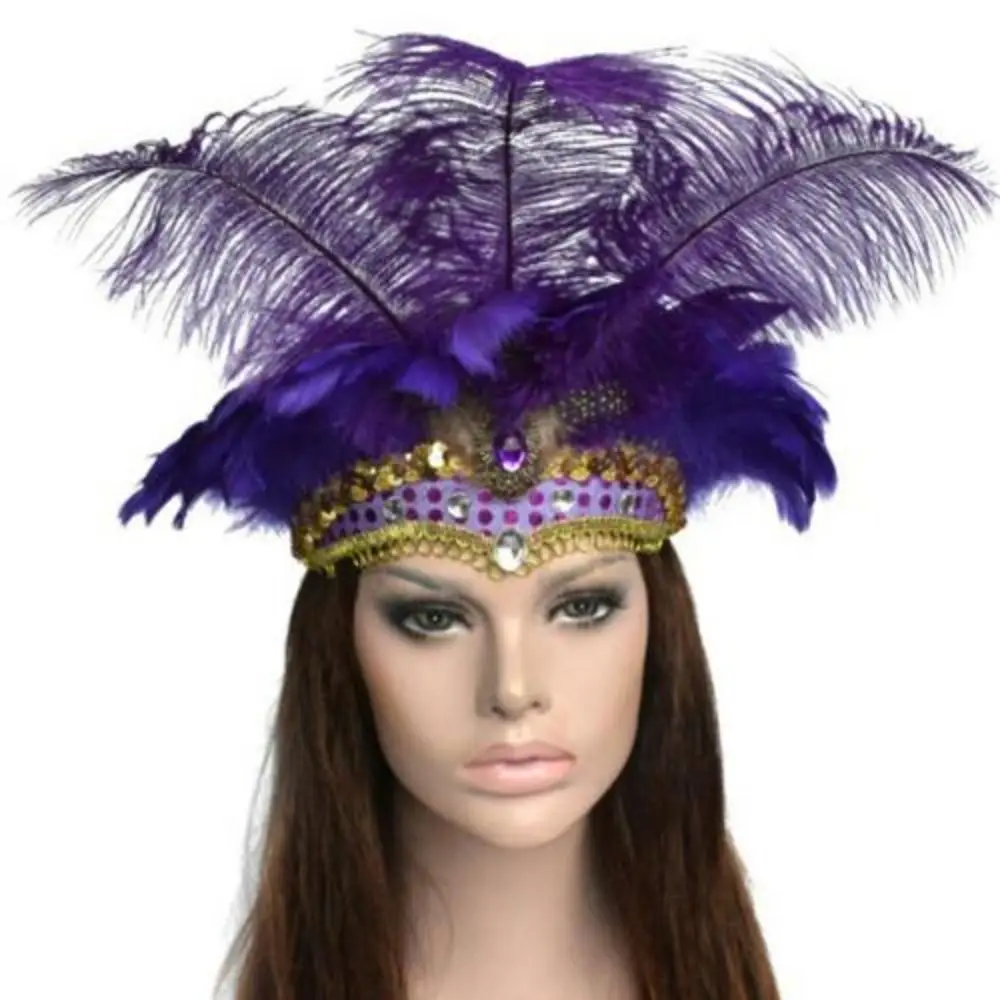 

New Adults Indian Feather Headdress Hair Accessories Halloween Carnival Hair Band