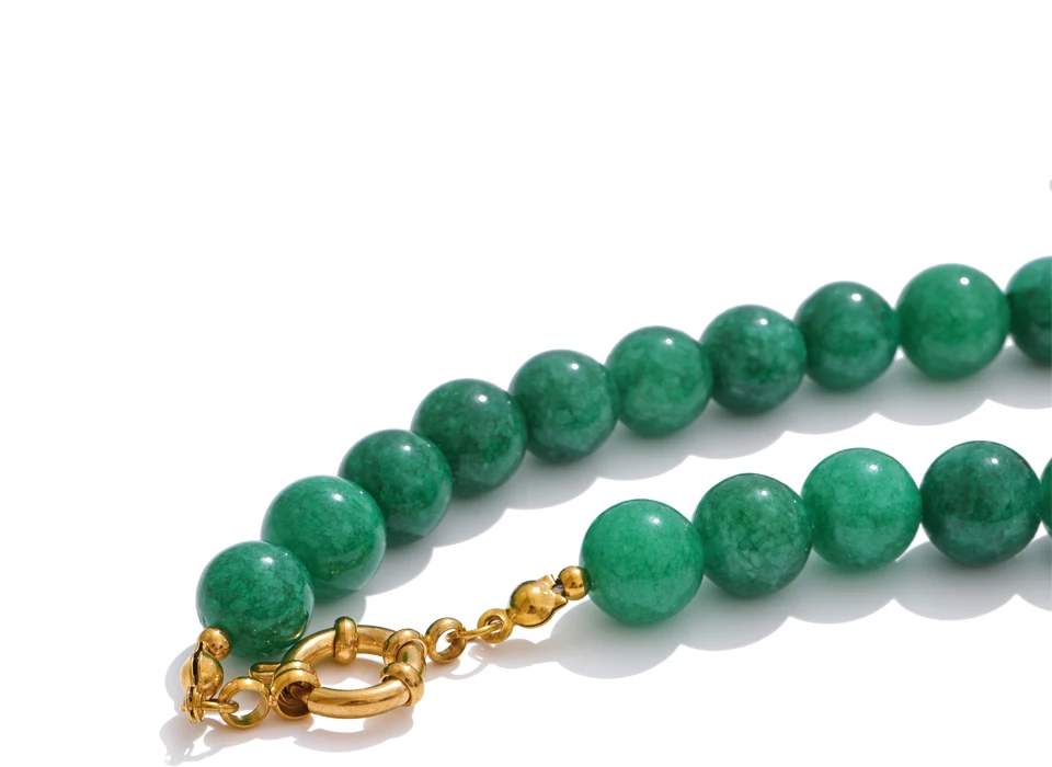 Yhpup Hochwertige grüne Naturstein-Süßwasser-Barockperlen-Kette, handgefertigte Halskette, Geschenk, modischer Premium-Kragen-Schmuck – Detail 7