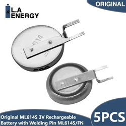 5PCS Original for Panasonic ML614S 3V Rechargeable Button Battery ML614 with Welding Pin ML614S/FN Backup Battery